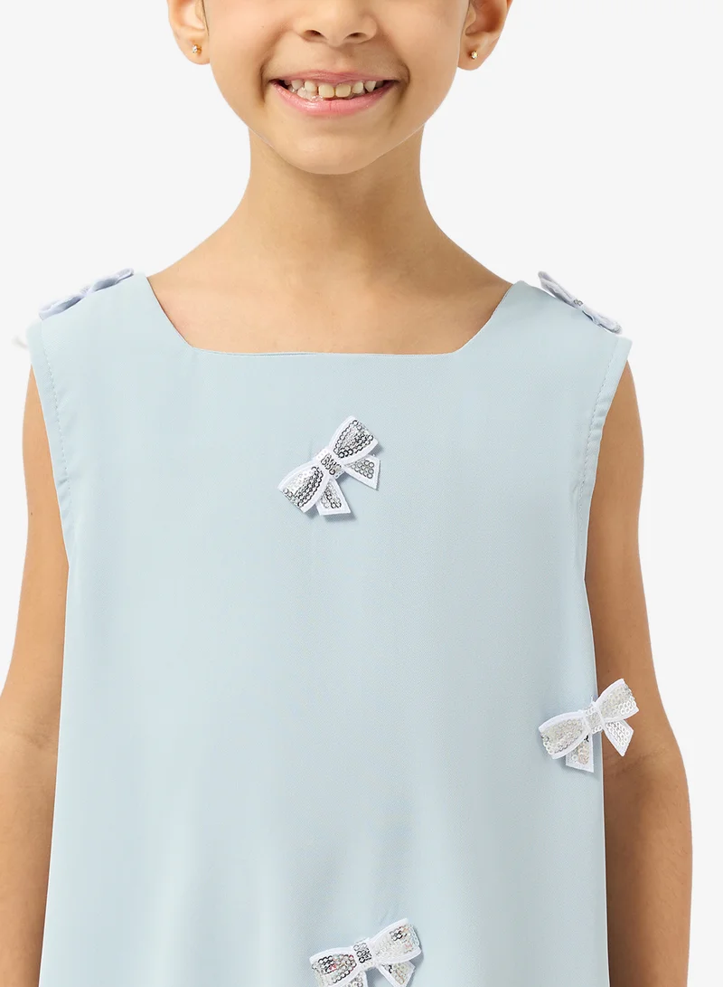 Pinata  Blue Embellished Bow  Dress for Women | Best Price UAE